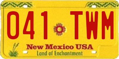 NM license plate 041TWM
