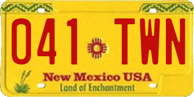 NM license plate 041TWN