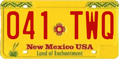NM license plate 041TWQ