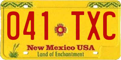 NM license plate 041TXC