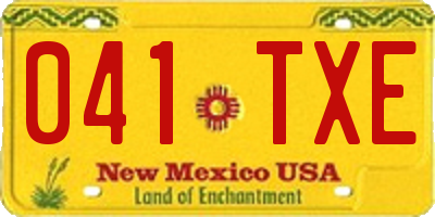 NM license plate 041TXE