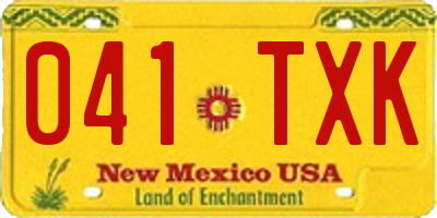 NM license plate 041TXK