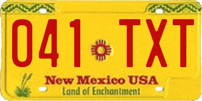 NM license plate 041TXT