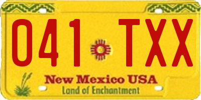 NM license plate 041TXX