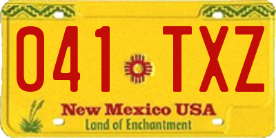 NM license plate 041TXZ