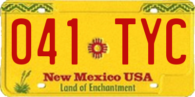 NM license plate 041TYC