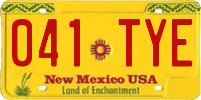 NM license plate 041TYE
