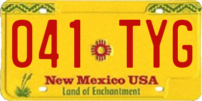 NM license plate 041TYG