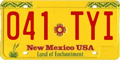 NM license plate 041TYI