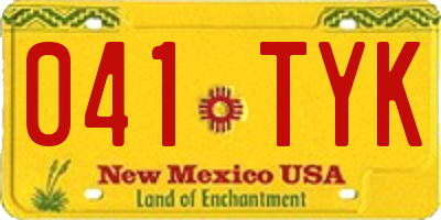 NM license plate 041TYK
