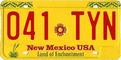 NM license plate 041TYN