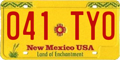 NM license plate 041TYO