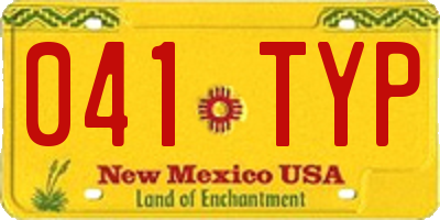NM license plate 041TYP