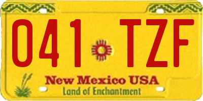 NM license plate 041TZF