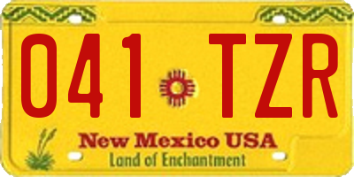 NM license plate 041TZR