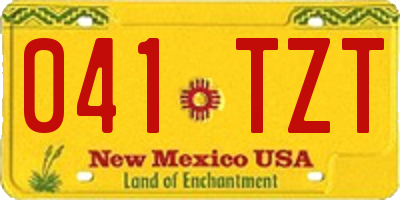 NM license plate 041TZT