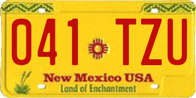 NM license plate 041TZU