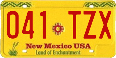 NM license plate 041TZX
