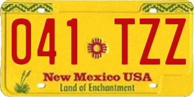 NM license plate 041TZZ