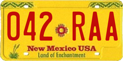 NM license plate 042RAA