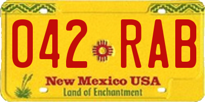 NM license plate 042RAB