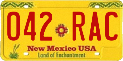 NM license plate 042RAC