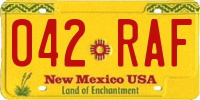 NM license plate 042RAF