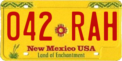 NM license plate 042RAH