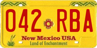 NM license plate 042RBA