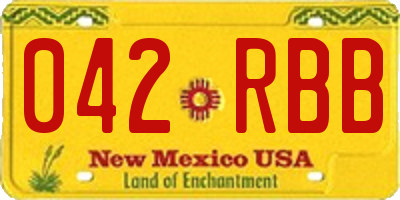 NM license plate 042RBB