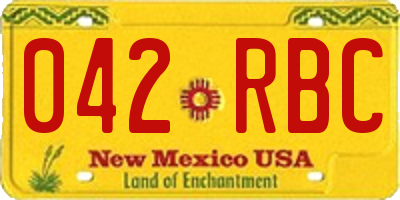 NM license plate 042RBC