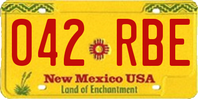 NM license plate 042RBE