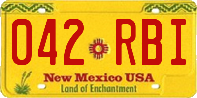NM license plate 042RBI