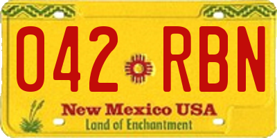 NM license plate 042RBN