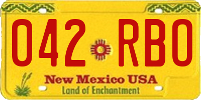 NM license plate 042RBO