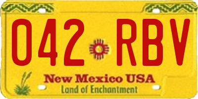 NM license plate 042RBV