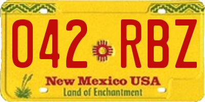 NM license plate 042RBZ