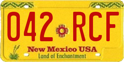 NM license plate 042RCF