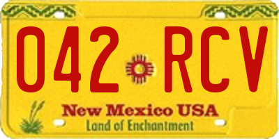 NM license plate 042RCV
