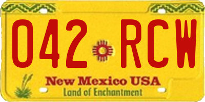 NM license plate 042RCW