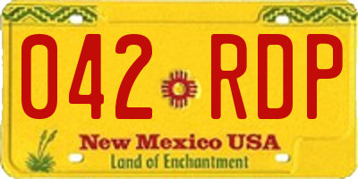 NM license plate 042RDP
