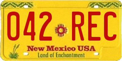 NM license plate 042REC