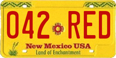 NM license plate 042RED