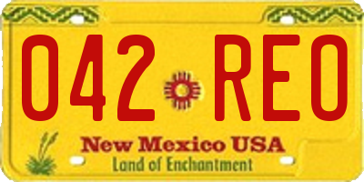 NM license plate 042REO