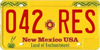 NM license plate 042RES