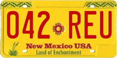 NM license plate 042REU