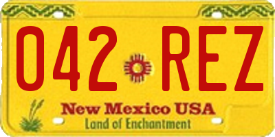 NM license plate 042REZ