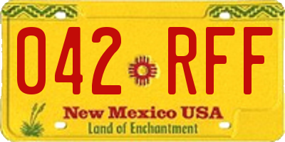 NM license plate 042RFF