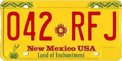 NM license plate 042RFJ