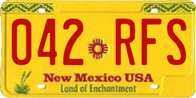 NM license plate 042RFS